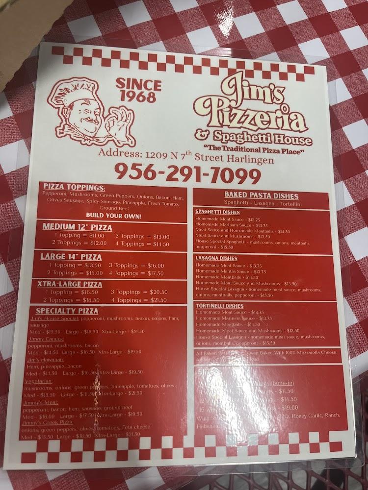 Jim's Pizzeria & Pasta House Pizza & Wing Special